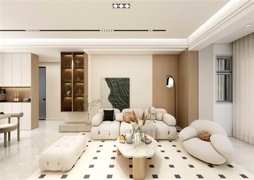 中?！ぞ砰?135平米現(xiàn)代奶油風(fēng)效果圖